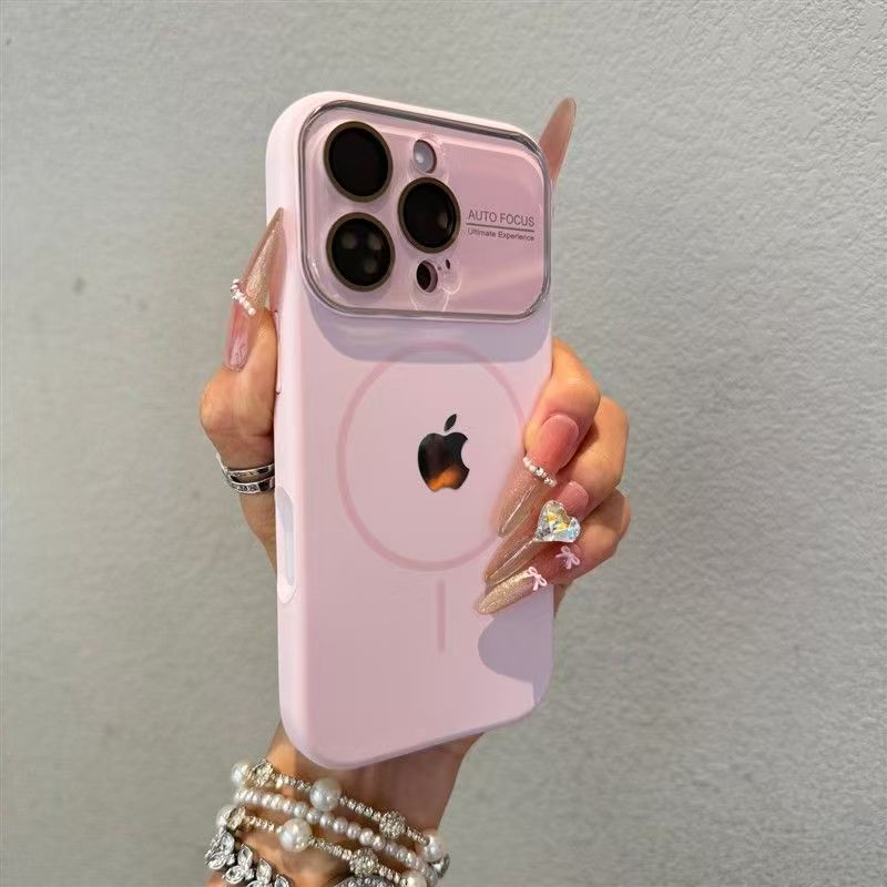 Liquid silicone large-view window magnetic iPhone case