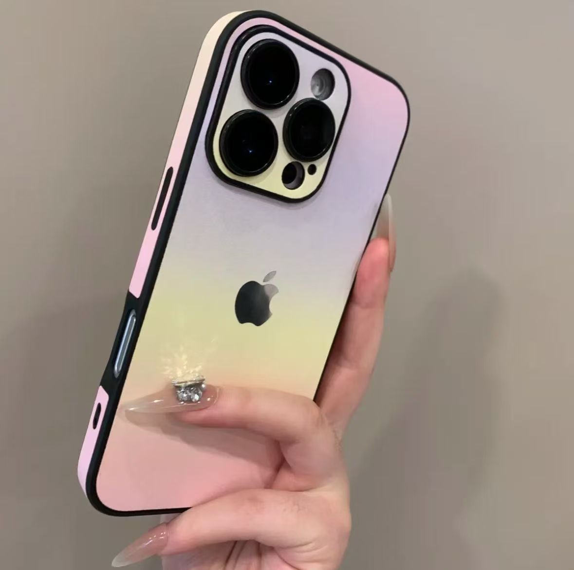 Gradient leather IPHONE protective case with built-in lens film(Order now and enjoy 5% discount)