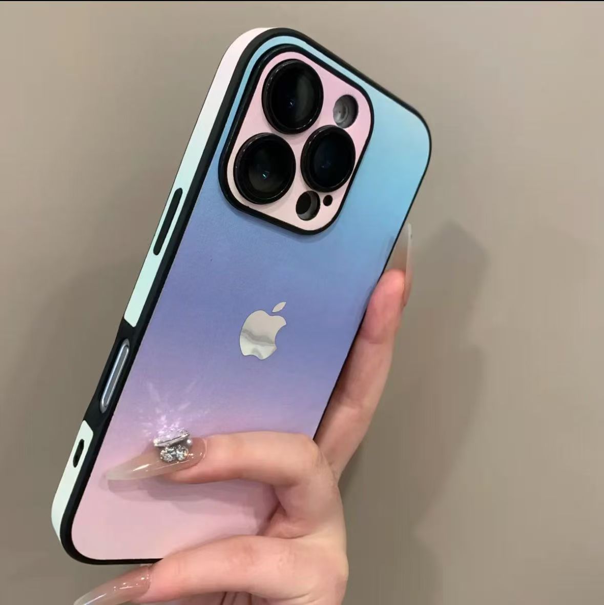 Gradient leather IPHONE protective case with built-in lens film(Order now and enjoy 5% discount)