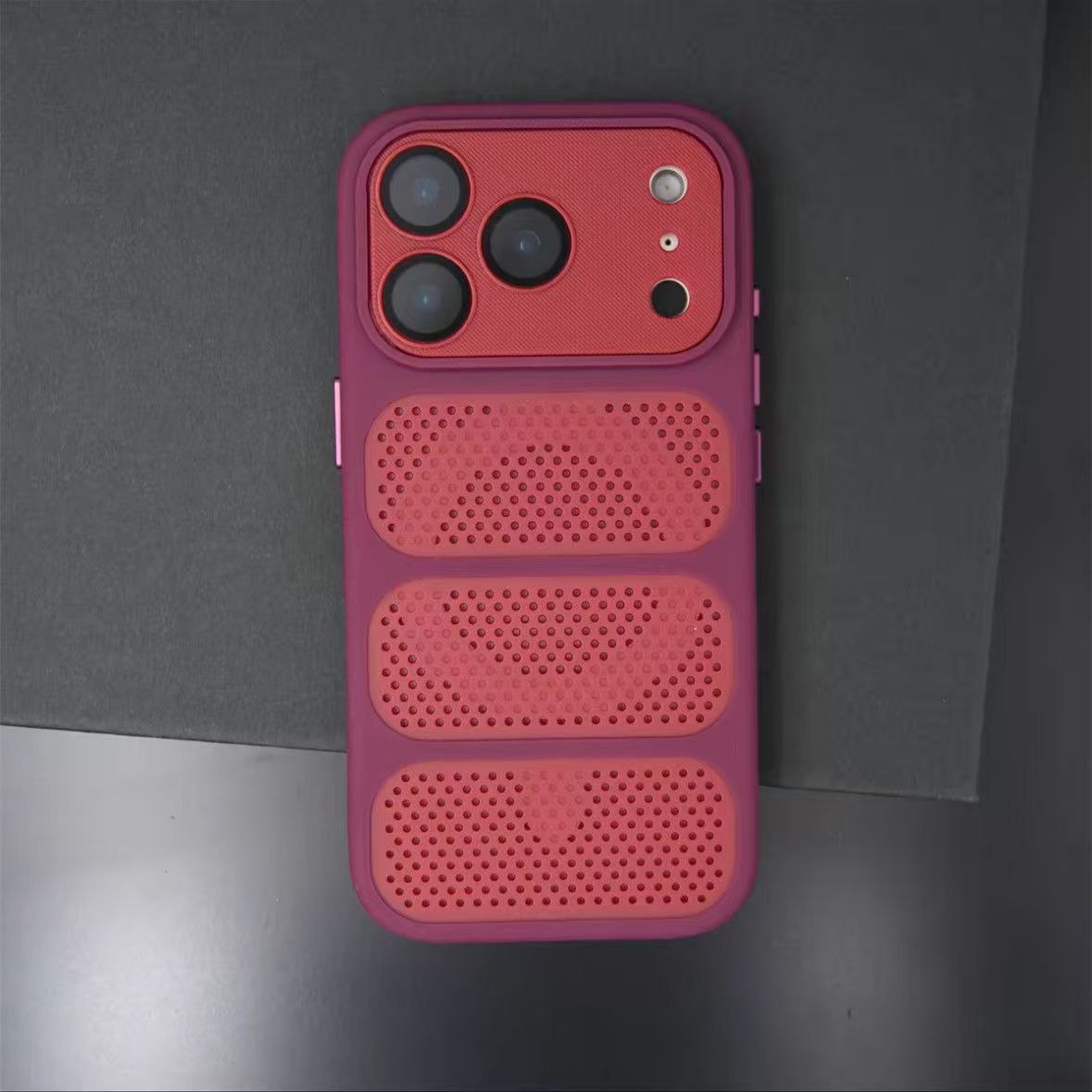 Silicone breathable and heat-dissipating magnetic iPhone protective case-Orange