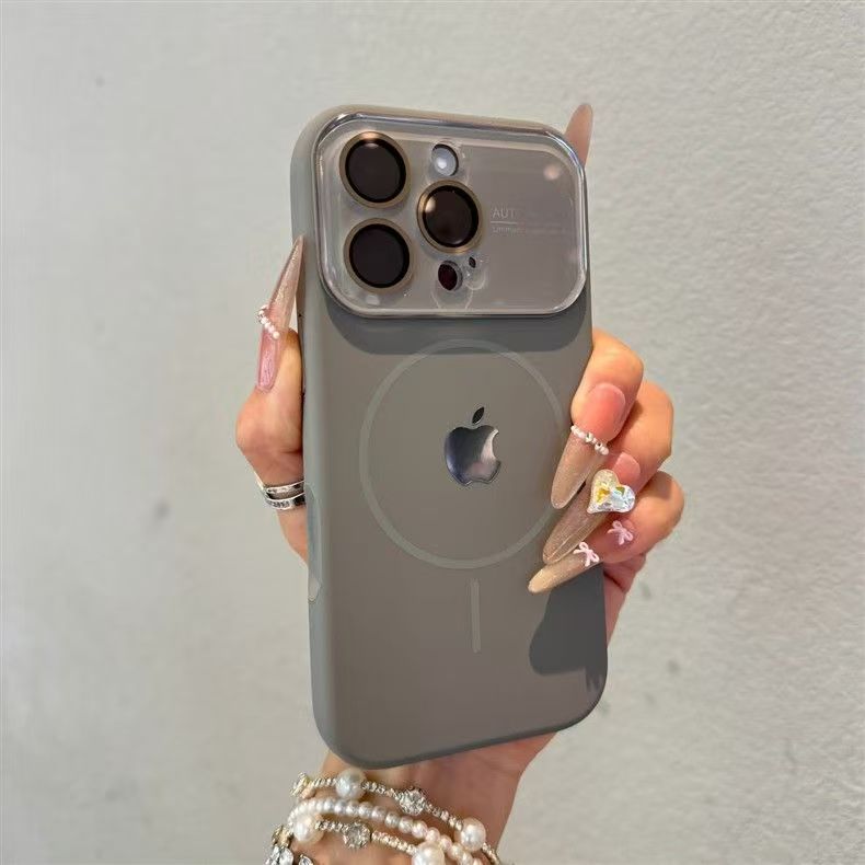 Liquid silicone large-view window magnetic iPhone case