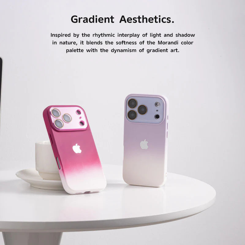 Large-view liquid silicone gradient color IPHOEN protective case