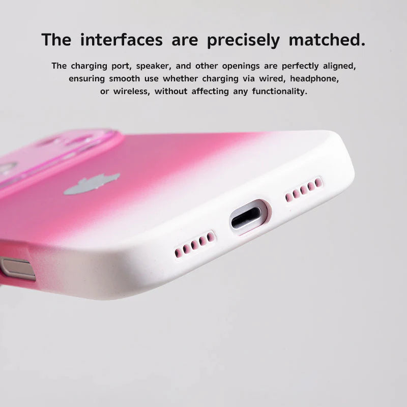 Large-view liquid silicone gradient color IPHOEN protective case