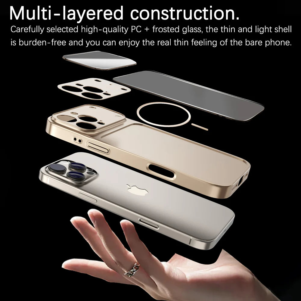 Titanium Orange | iPhone Frosted Glass MagSafe Case