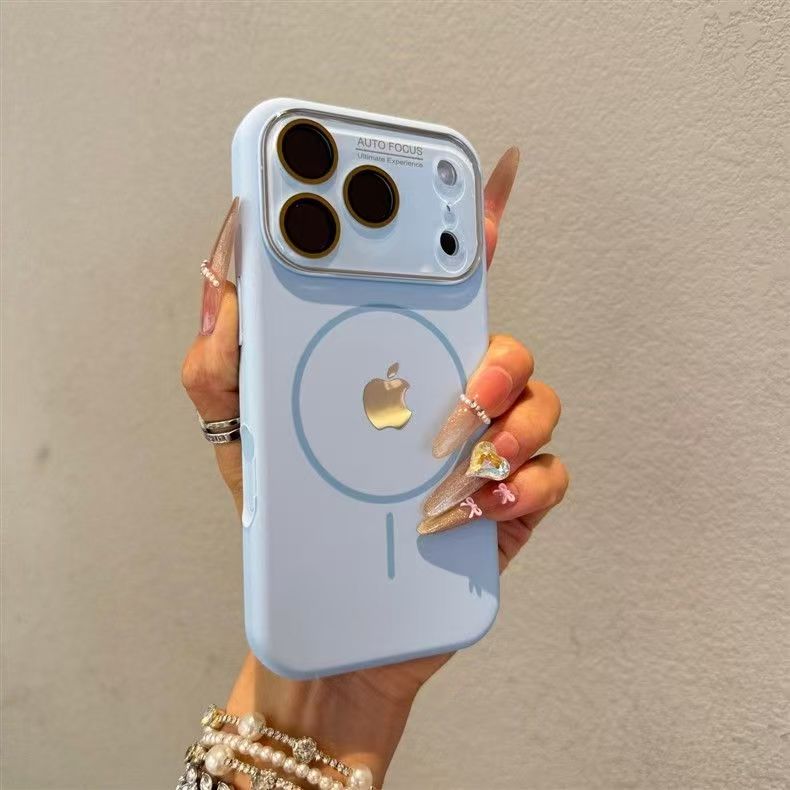 Liquid silicone large-view window magnetic iPhone case