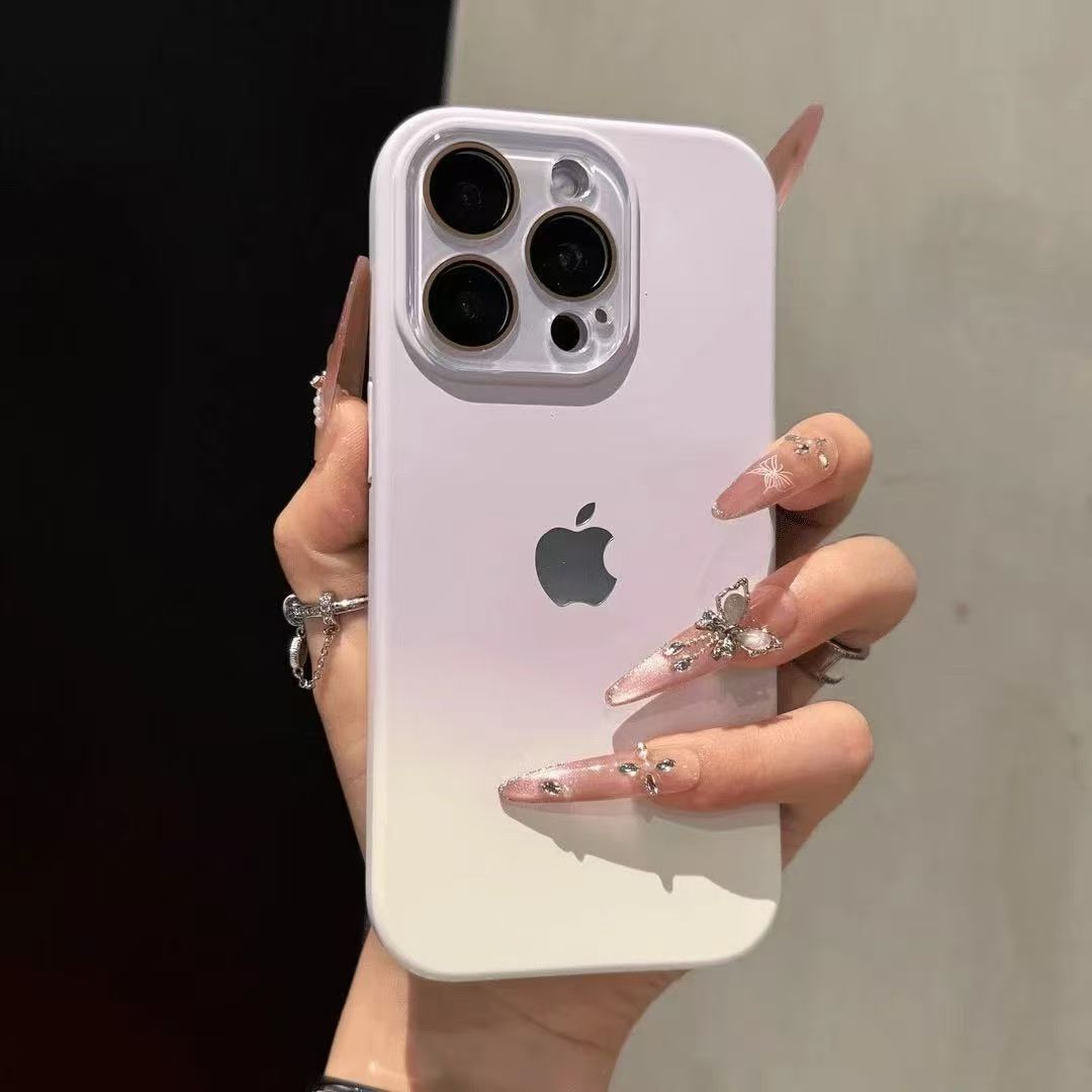 Large-view liquid silicone gradient color IPHOEN protective case