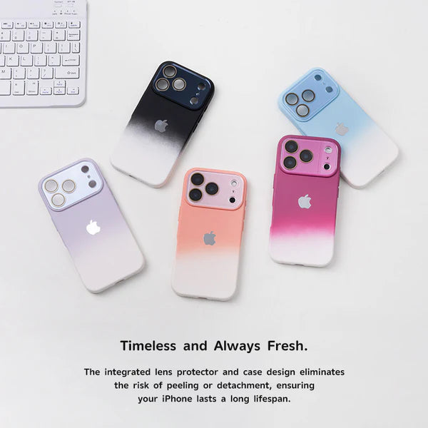 Large-view liquid silicone gradient color IPHOEN protective case