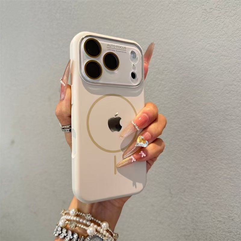 Liquid silicone large-view window magnetic iPhone case