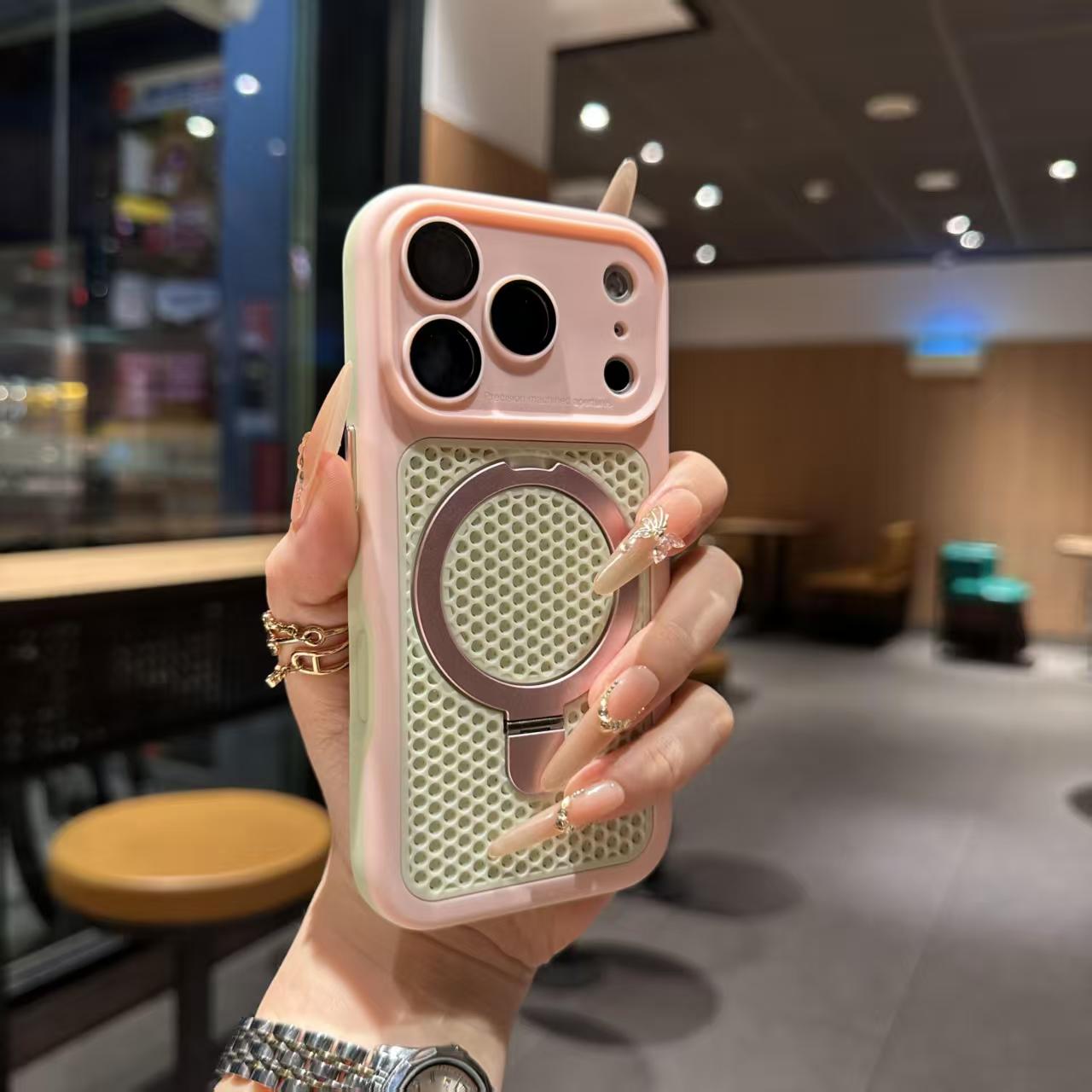 Matte Lens ProtectorMagnetic Ring iPhone Case