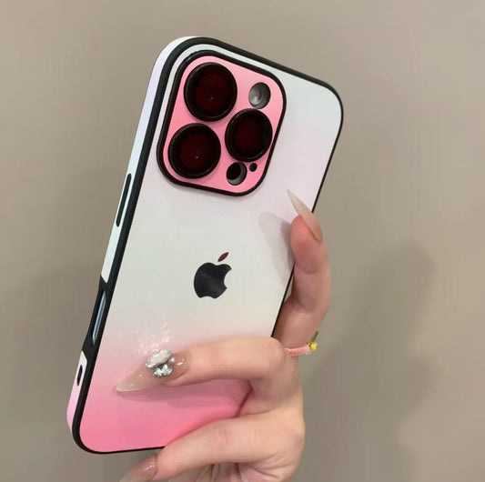 Gradient leather IPHONE protective case with built-in lens film（Order now and enjoy 5% discount）