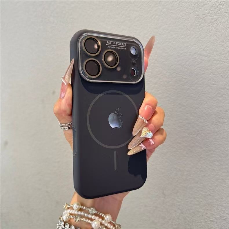 Liquid silicone large-view window magnetic iPhone case
