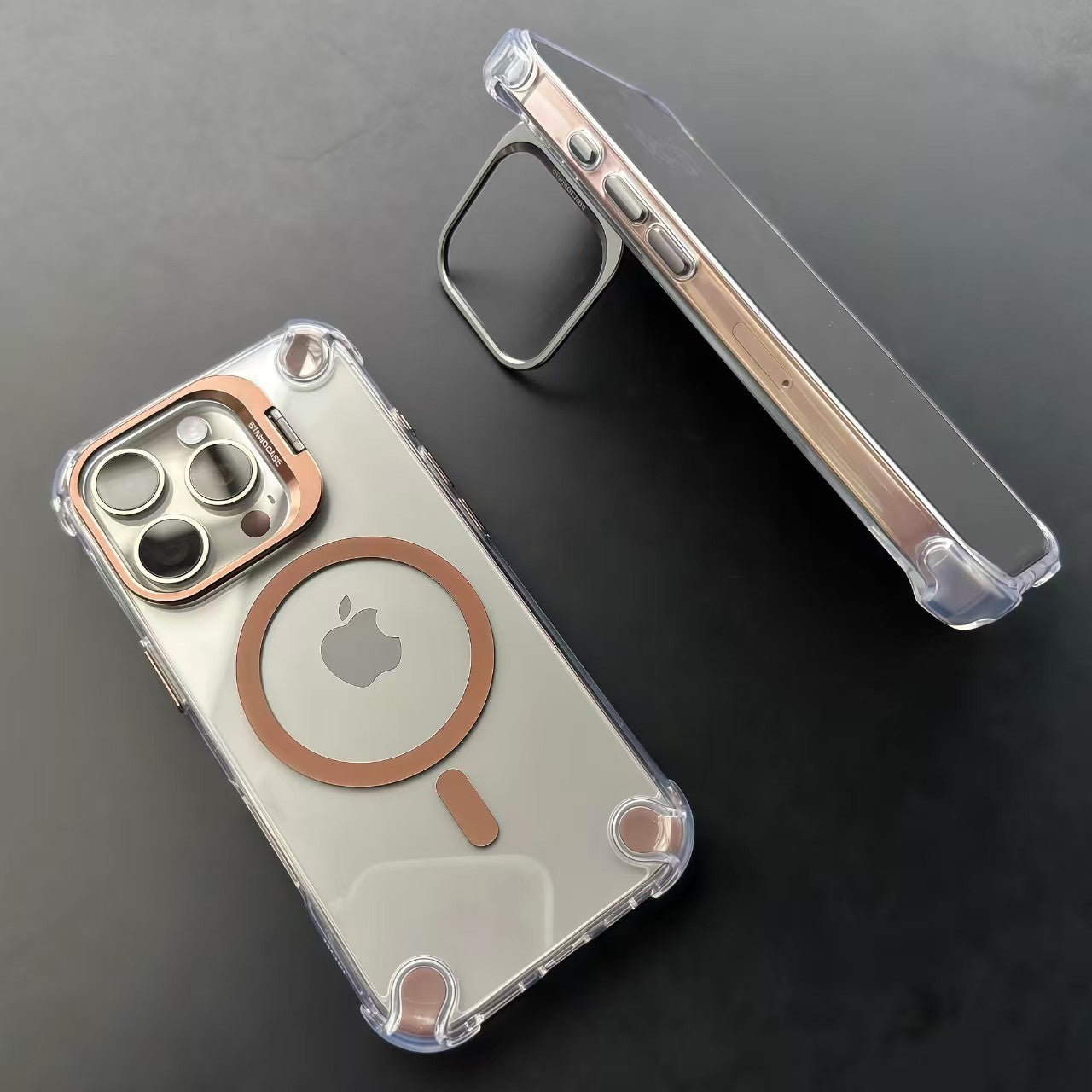 Four-corner shockproof airbags MagSafe lens frame iPhone protective case