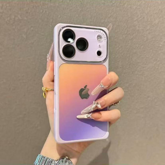 Large window gradient iPhone protective case-Orange-purple