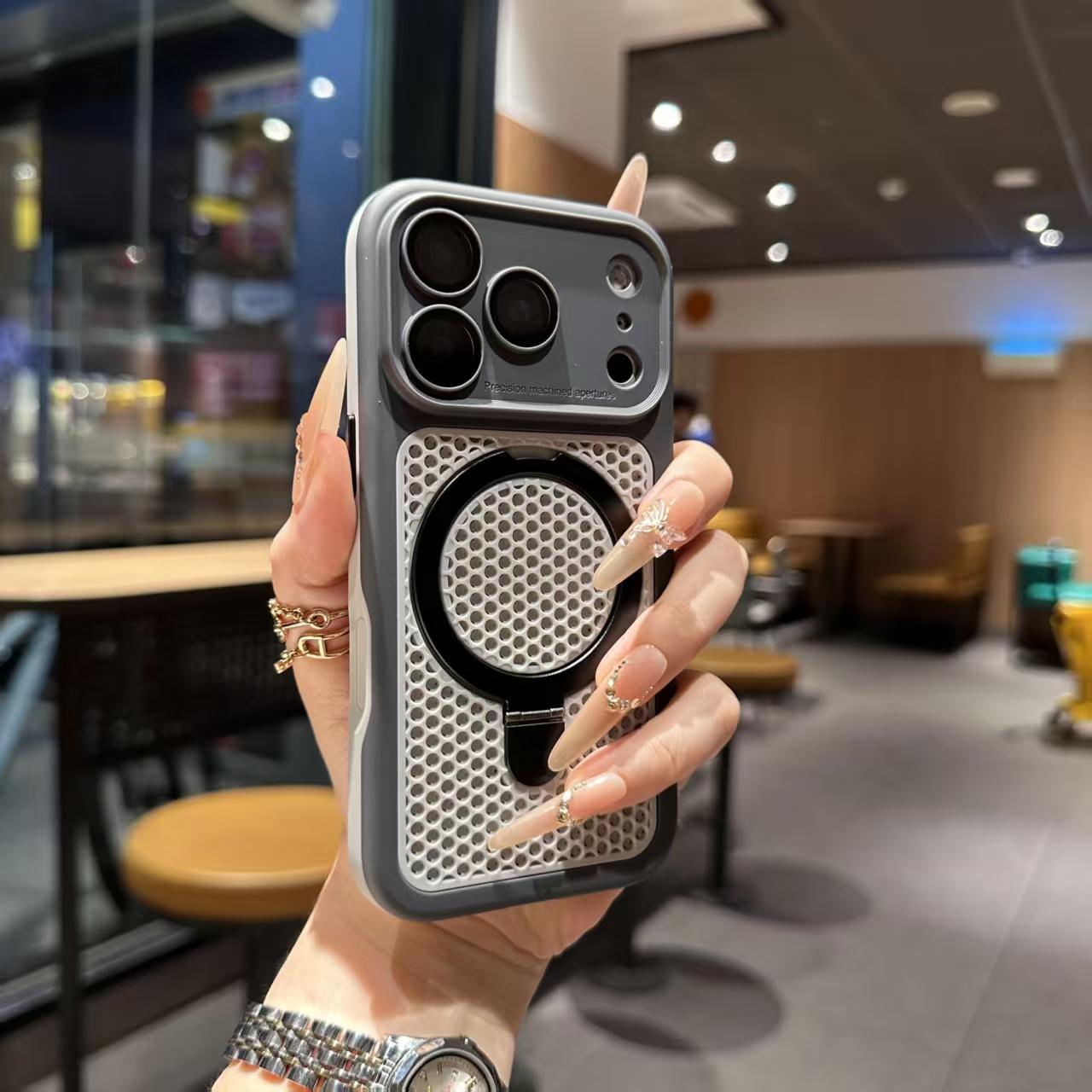 Matte Lens ProtectorMagnetic Ring iPhone Case