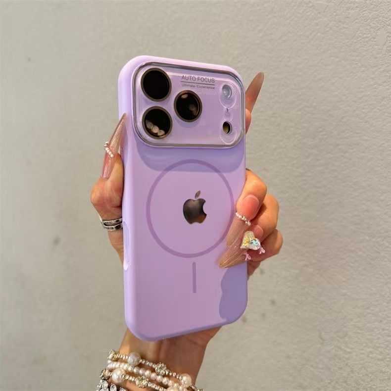 Liquid silicone large-view window magnetic iPhone case
