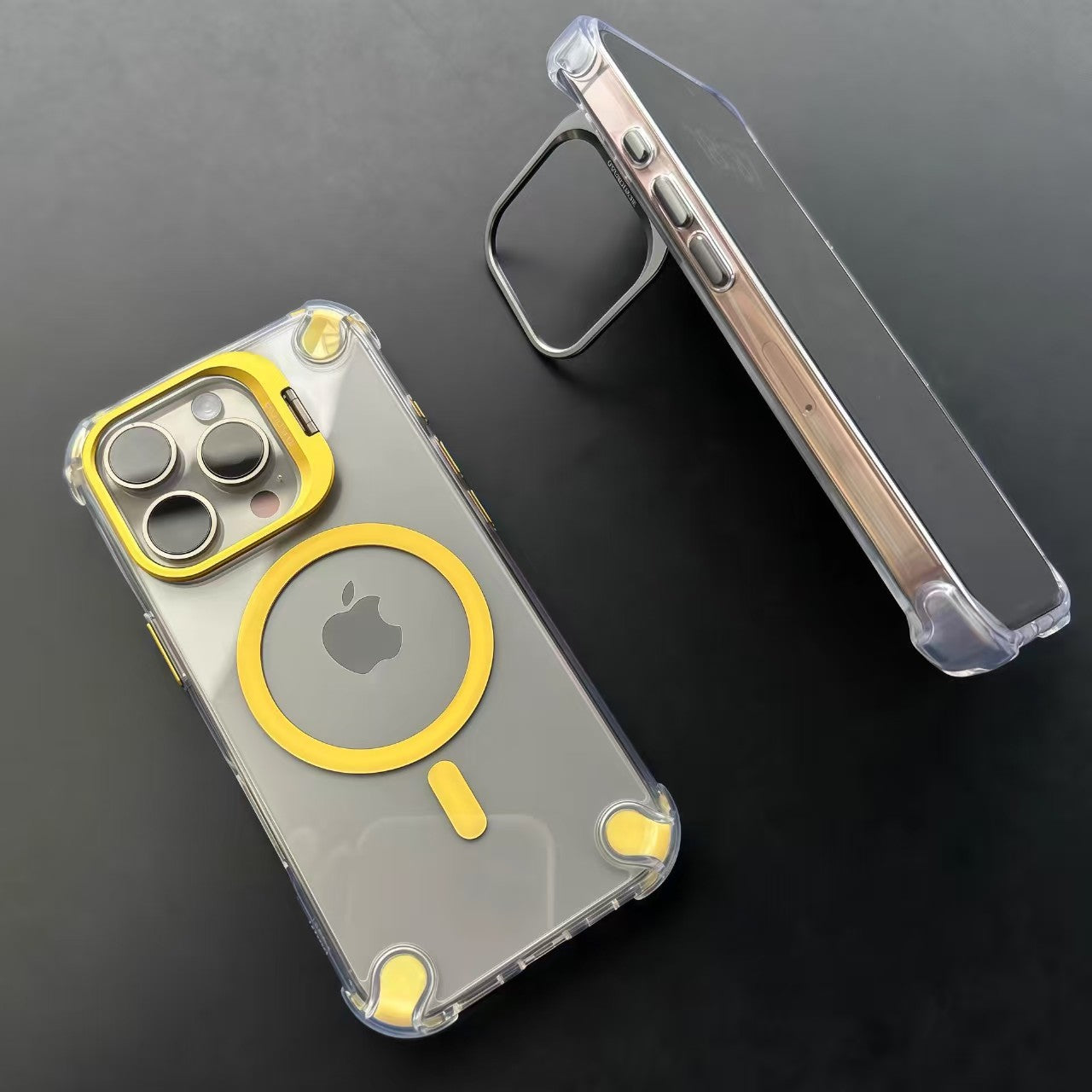 Four-corner shockproof airbags MagSafe lens frame iPhone protective case
