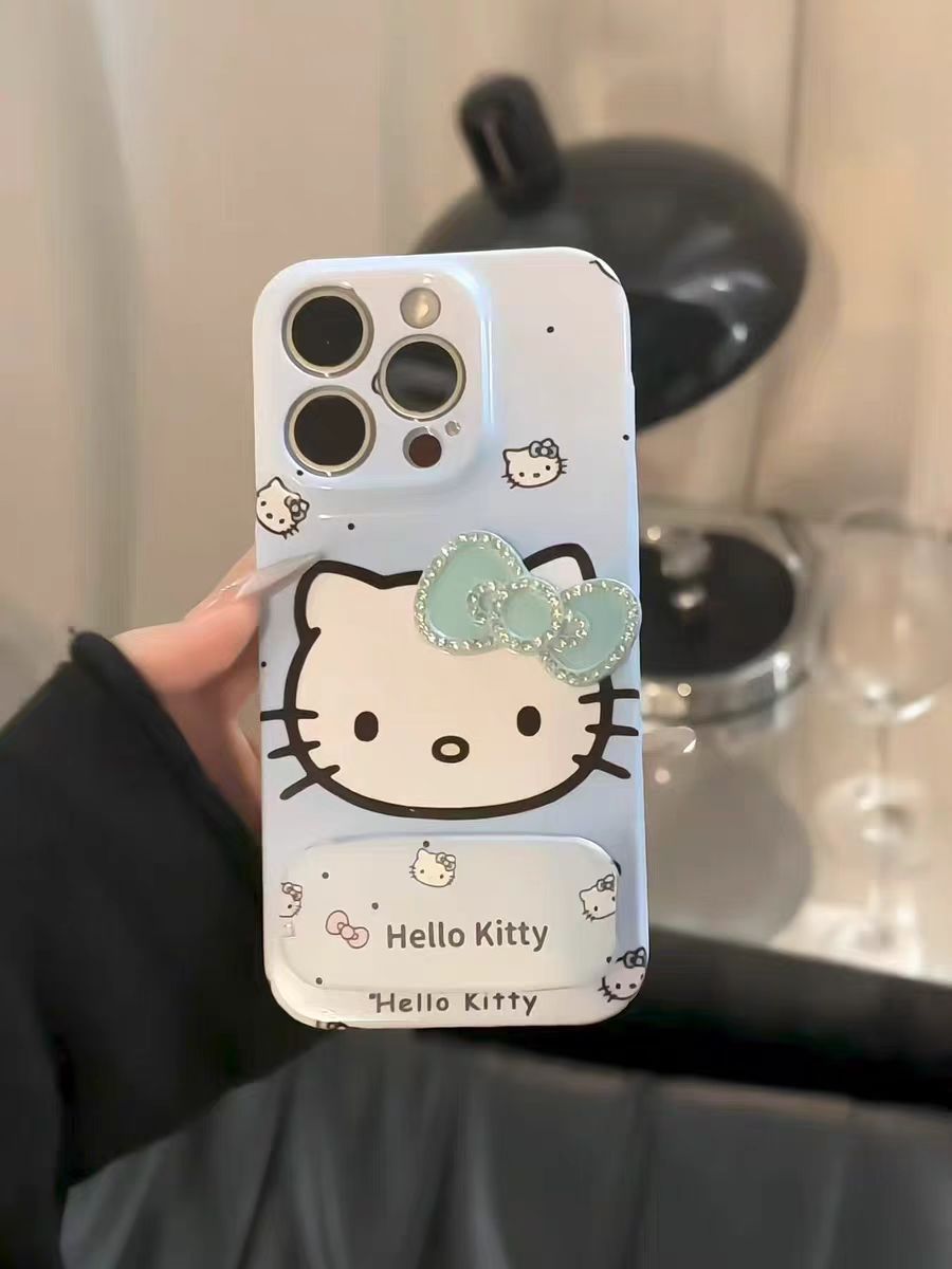 KITTY cat film hard case (with a makeup mirror holder)