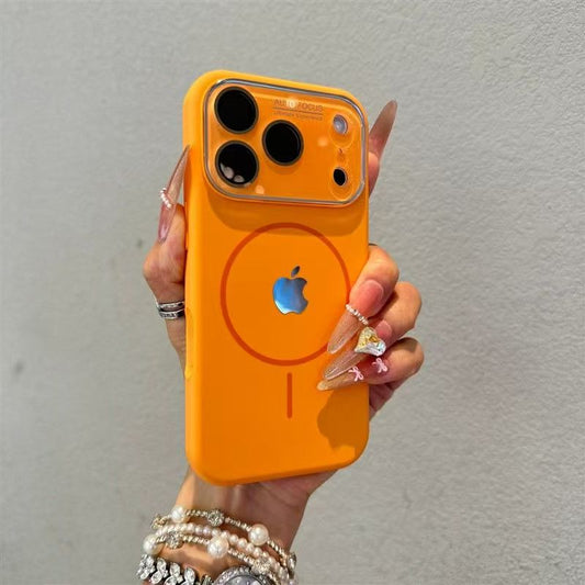 Liquid silicone large-view window magnetic iPhone case