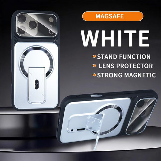 Magnetic lens holder for iPhone protective case-White