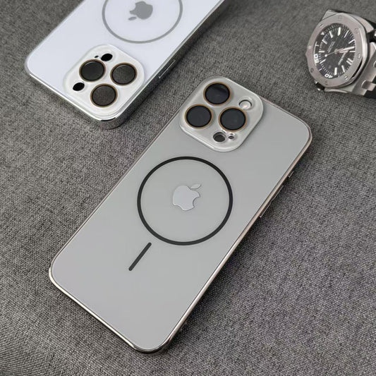Crystal Lens Film Electroplating Frosted Magnetic IPHONE Protective Case（5% automatic discount on new arrivals）