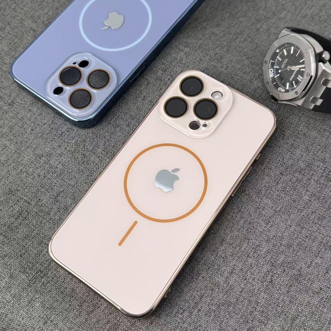 Crystal Lens Film Electroplating Frosted Magnetic IPHONE Protective Case（5% automatic discount on new arrivals）